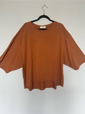 Zenana Outfitters Rust Brown Oversized Flowy Top